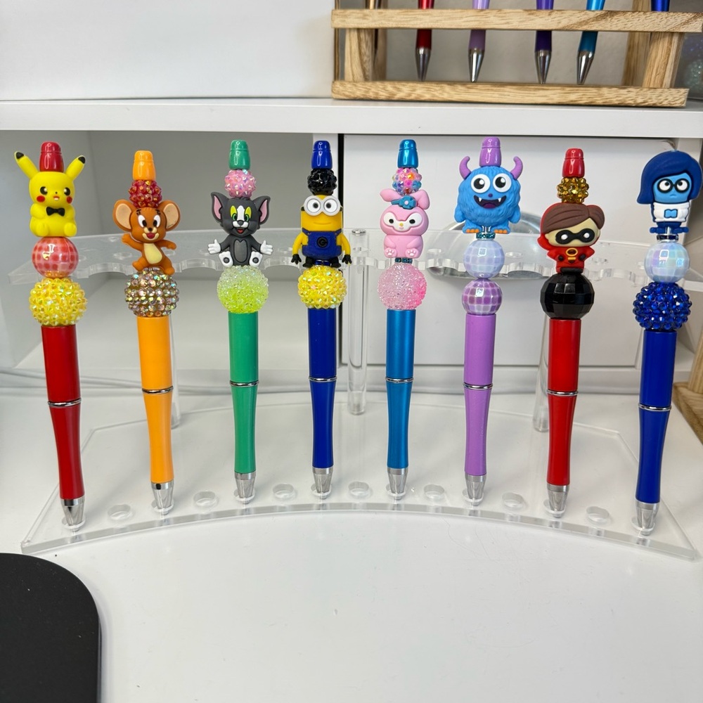 HANDMADE Colorful Cartoon Character Pens. Price is for ONE PEN.🖊️✨